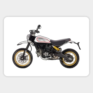 Scrambler Bike Side View Illustration Magnet